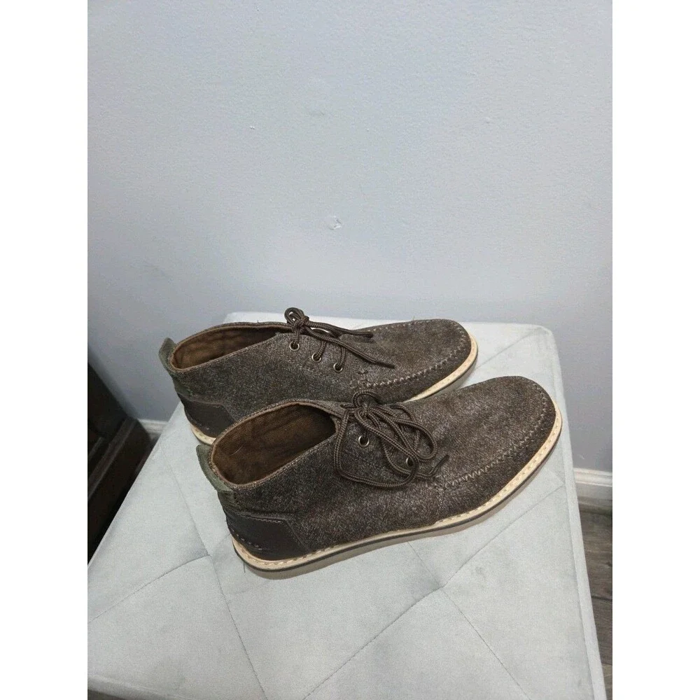 Tom‎ Tweed Men's Leather High Top Chukka Boots, Brown, Size 8.5